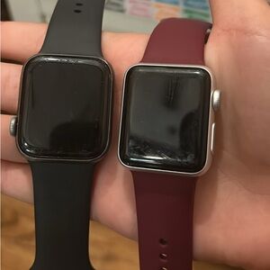 two Apple watches one series 3 Apple Watch and one series 5 Apple Watch